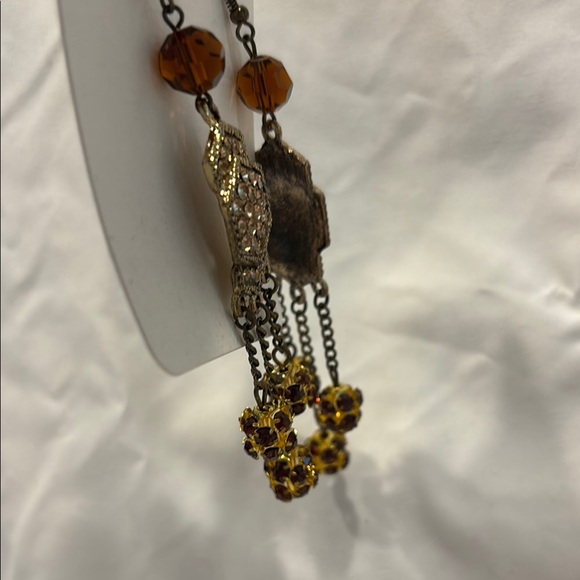 Elegant Brown Dangle Earrings - Picture 4 of 4